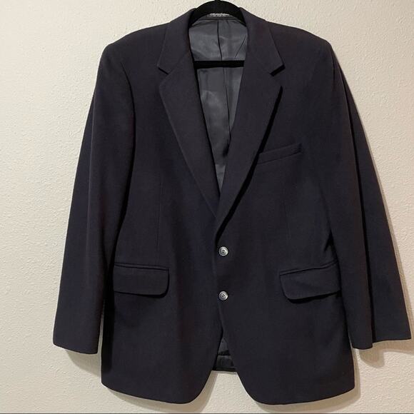 Di Benedetto Cashmere & Wool Blend Navy Blue Mens Blazer - Picture 1 of 8